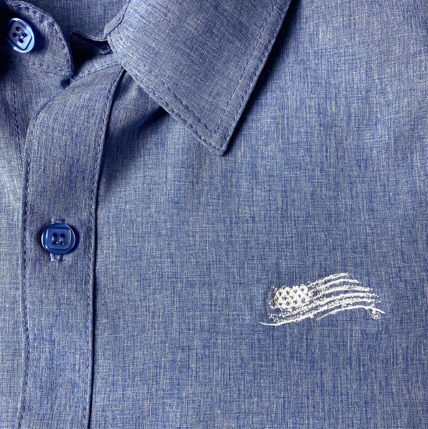 Chambray Short Sleeve Button-Down Shirt