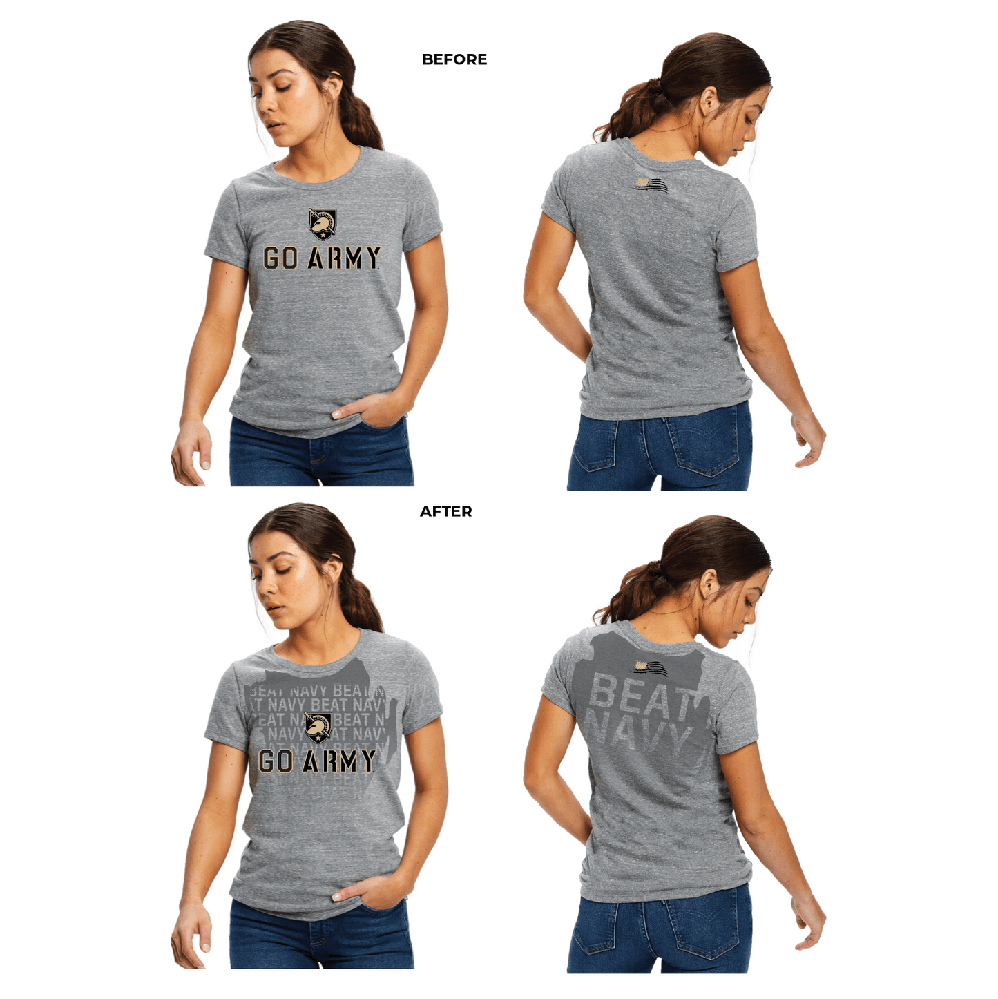 Women's Go Army - Beat Navy Sweat Tee