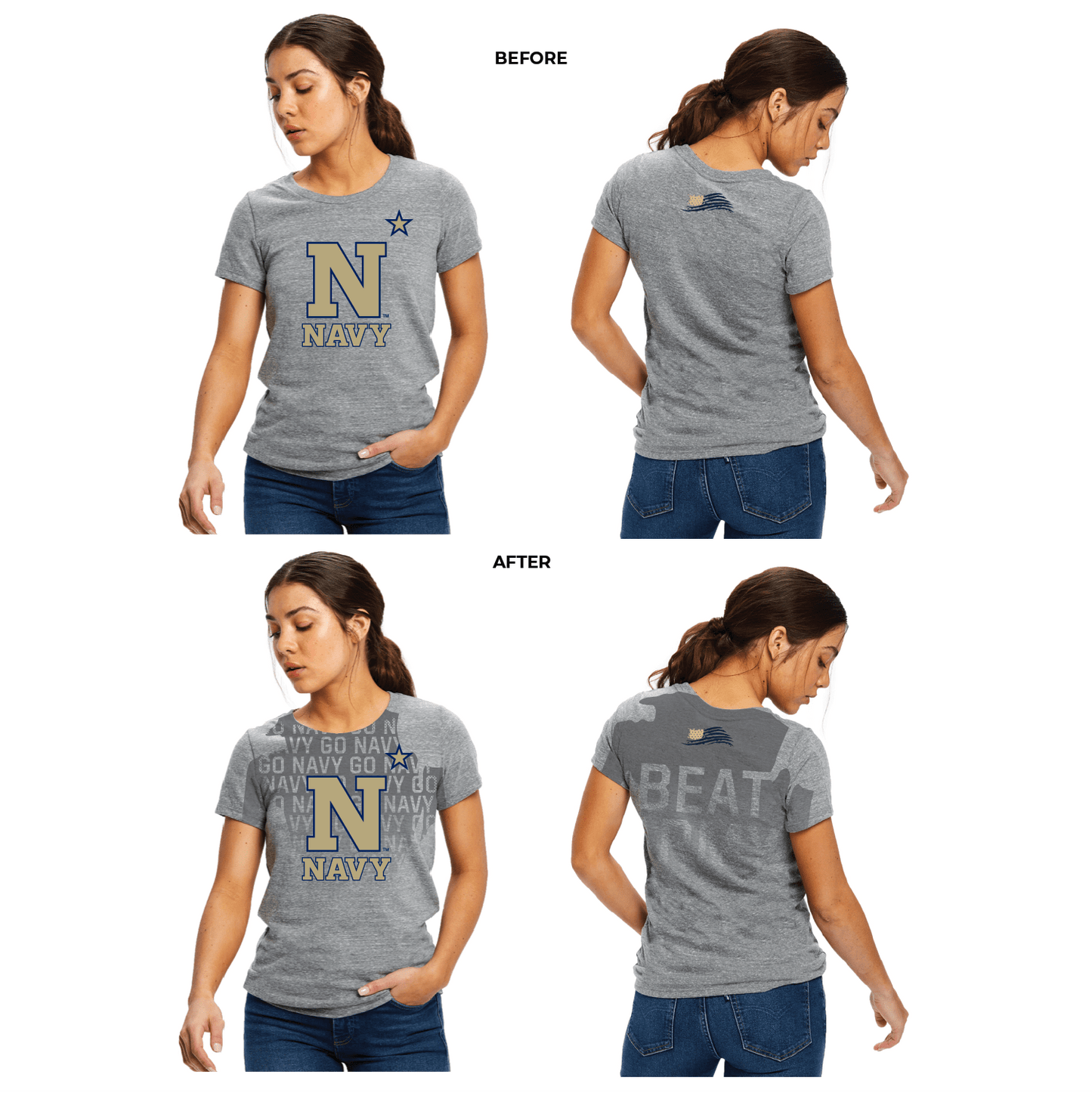 Women's Go Navy - Beat Army Sweat Tee