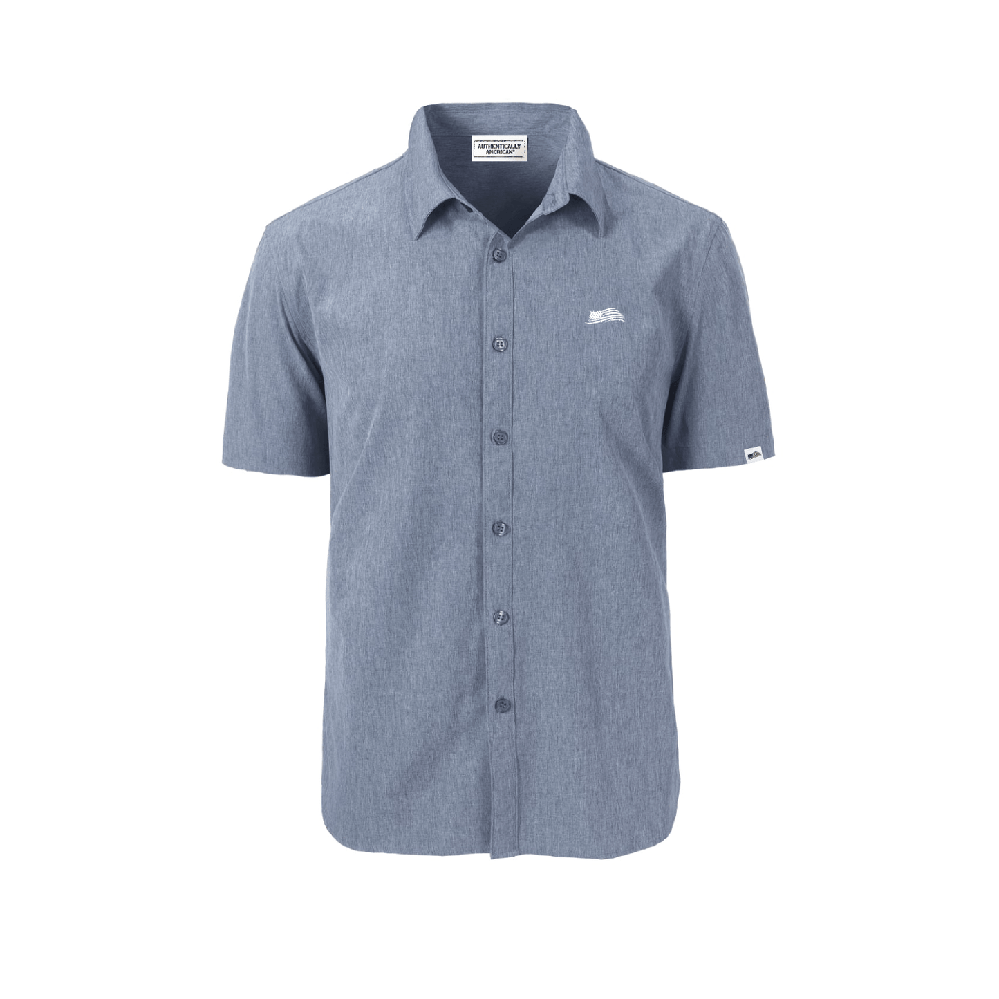 Chambray Short Sleeve Button-Down Shirt