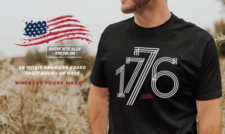 Truly American made Black shirt with 1776 and American Flag