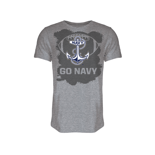 Navy Anchor Football Sweat Tee