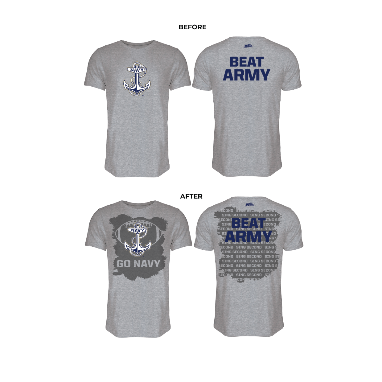 Navy Football Sweat Tee